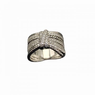 david Yurman 银色镶钻蝴蝶结戒指 尺寸 美号 6-7-8-9 四个号 编号 Dyjz-111