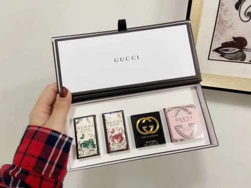 高端品质 古驰小样四件套Gucci古驰 Bloom罪爱栀子花悦绽放女士香水小样5Ml*4件套盒装 Q版套装 竹韵女士浓香水 5Mlbloom 粉繁花浓香水 5M