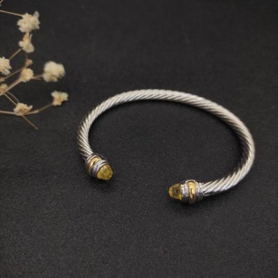 david Yurman 5Mm双钻头黄钻手镯 。建议适合佩戴的手围15-20Cm 编号Dysz-035