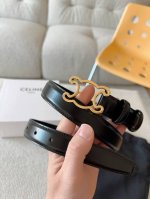 p160 赛琳（Celine）女士腰带，以其经典的设计和卓越的品质，成为时尚界的永恒之选。Triomphe凯旋门系列，金色的凯旋门落空五金搭配光滑的牛皮革，散发