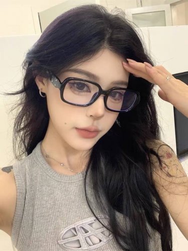马吉拉素颜眼镜框蓝光眼镜合作款飞行员显瘦显脸小平光镜