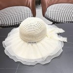 Lv路易威登 2025新款蕾丝大帽檐帽女夏季海边沙滩遮阳防晒 帽草编遮全脸防紫外线帽子