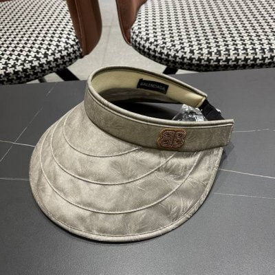 Balenciaga巴黎世家2025韩国东大门代购Ins风复古帽檐可调节空 顶防晒帽遮阳帽百搭
