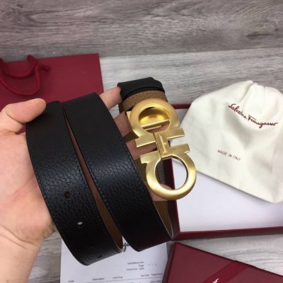 Ferragamo 菲拉格慕 雙面意大利進口原廠手掌纹 全新精雕鑽石效果搭扣 寬度35毫米 雙面雙色可用 該皮帶可調節 且能根據需要裁剪達到修身效果 顶级