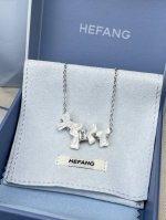 新品Hefang何方蝴蝶结贝母锁骨链