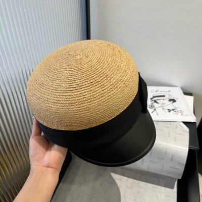 dior冬奥新款鸭舌骑士帽 拉菲草帽 头围57Cm