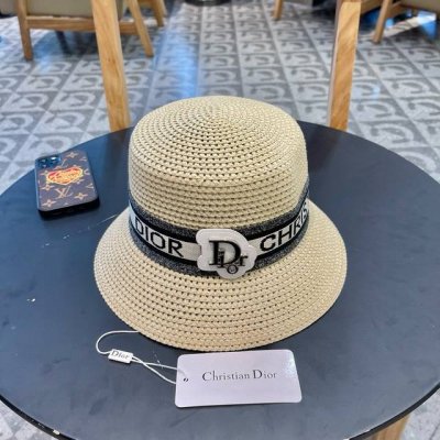 Dior迪奥草帽2025新款款平顶细草礼帽草帽 做工细节精细 简约大方 百搭单品 出街首选 真的超美 名媛风