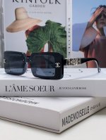 Chanel香奈儿 2025年欧美时尚新款女式方形小框防紫外线偏光太阳镜潮流街拍墨镜