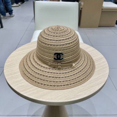 Chanel香奈儿圆顶镂空礼帽 草帽 超重工定制 头围57Cm