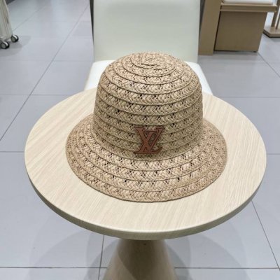 路易威登Lv棒球帽 Louisvuitton沙滩草帽 防晒礼帽 纸草编织制作 百搭两色 头围57Cm