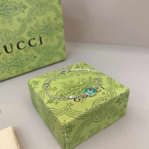 100 [七夕礼物]Gucci古驰Gucci Interlocking系列白金色18K金手链