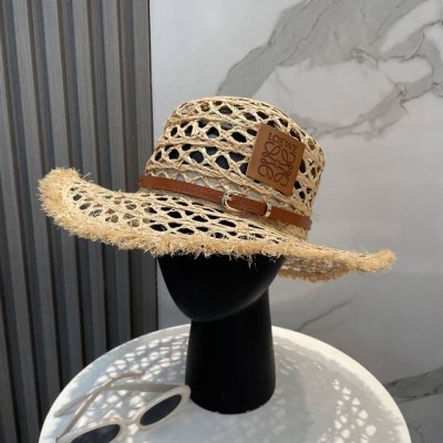 罗意威新款大檐遮阳防晒草帽 炎炎夏日出街必备防晒单品， 海边约起也妥妥滴，透气棉四季可佩戴