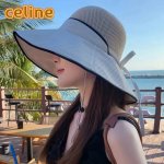 p80 塞琳Celine渔夫帽女早春夏季时尚防晒帽大檐遮脸百搭休闲遮阳帽防紫外线帽子