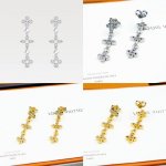 驴家Dentelle One Row 耳环做工精巧。源自高级时装蕾丝的镂空设计，由标志性 Monogram 花卉图案组成，手工镶嵌锆石装饰。 耳环