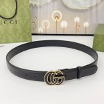 gucci 3.0Cm 双面头层牛皮 搭配Cc双色铜扣 码数：75 80 85 90 95 100 105欧