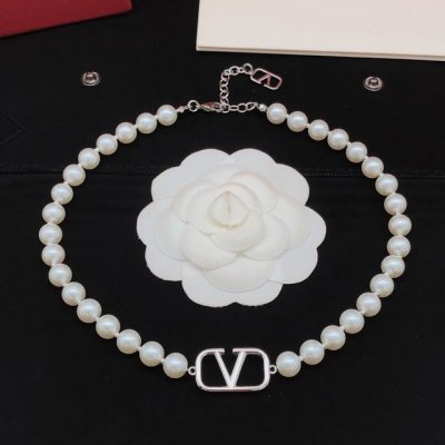 编号 Valenti*O最新款银色珍珠项链 一致Zp黄铜材质