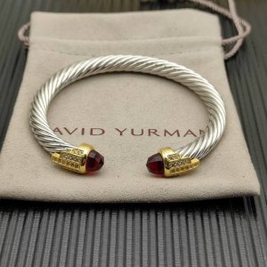 David Yurman 7Mm金头银色5排钻手镯。红钻。建议适合佩戴的手围15-20Cm 编号Dysz-302