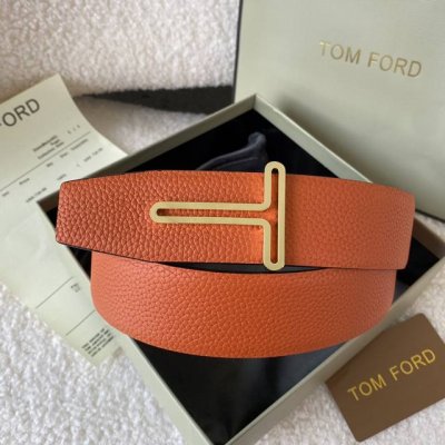 tom Ford 汤姆福特 新品高端双面小牛皮 简约商务男士腰带 4.0Cm宽 双面使用 配原版包装