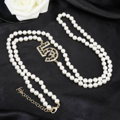Chanel 小香 新品珍珠5号项链 太好看了 新款毛衣链必备装饰美物 名媛气质 高雅配饰 原版一致黄铜材质