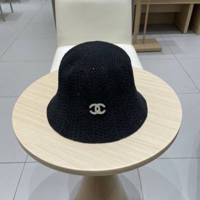 p70 Chanel香奈儿2025春夏新款韩版镂空纯色麻花渔夫帽女简约时尚百搭遮阳防晒盆帽
