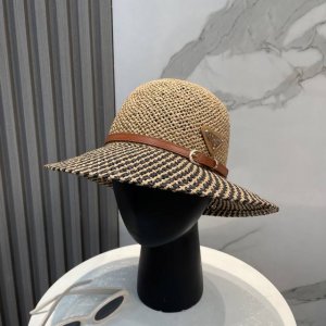 prada普拉达 草帽 名媛风盆帽 高级细草制作 高端定制 头围57Cm