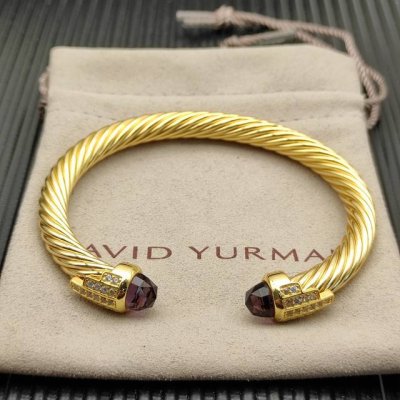 David Yurman 7Mm金色5排钻手镯。紫钻建议适合佩戴的手围15-20Cm 编号Dysz-291