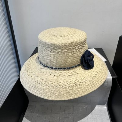 Chanel香奈儿台湾和草盆帽，遮阳礼帽，头围57Vm