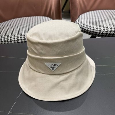 P70 Prada普拉达韩版2025新款纯色蝴蝶结渔夫帽子女春季时尚 百搭防紫外线日系盆帽