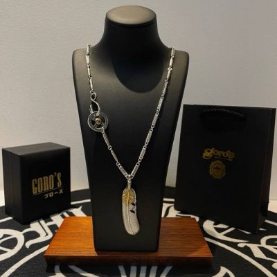 新品上架 Goro’S高桥吾郎点金羽毛吊坠，高桥经典竹节项链，顶级版本，认准独家拍摄，主攻高端市场 ，快手 Ins 小红书热门款，绝对区别普通版本！图片产品细节