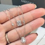 a1117 梅西卡 新款 双层 方钻 水滴 流苏项链 秋冬脖子点缀神奇 Blingbling 双层项链 优雅气质高贵 精选优质S925纯银材质 不褪色不过敏 主