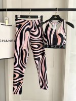 pucci新款高弹力健身长款瑜伽服运动套装~小背心修身提臀显瘦打底裤 S M L Xl