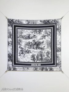 Sdo2518 18姆米双面 90X90Cm斜纹真丝 迪奥 苏格兰茹伊印花