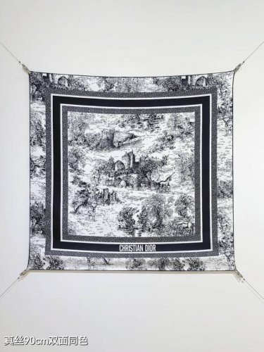 Sdo2518 18姆米双面 90X90Cm斜纹真丝 迪奥 苏格兰茹伊印花