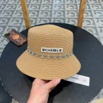 chanel香奈儿 2025新款链条编织平顶草帽，出街必备超好搭配，赶紧入手！