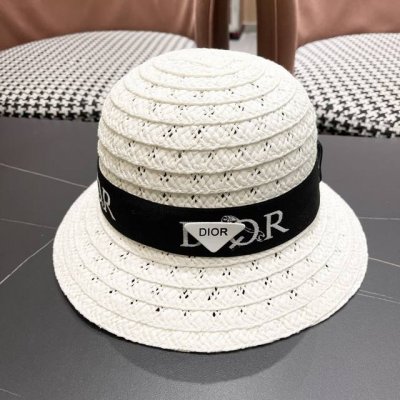 Dior迪奥 新款大牌织带镂空草帽 出街必备超好搭配 赶紧入手