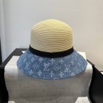 lv新款草帽 拉菲草制作 拼老花面料 名媛必备 头围57Cm