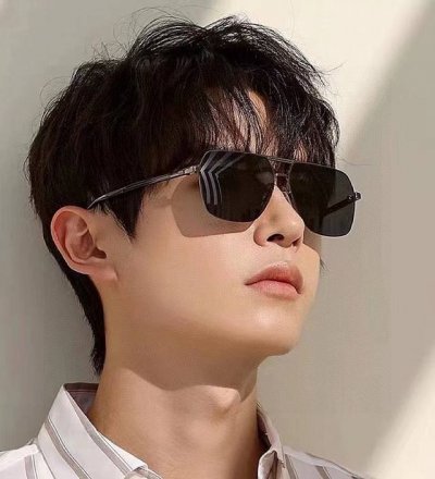 Gucci 男款炫彩飞行员偏光太阳镜 材质 高清尼龙加厚卡槽高清偏光镜片 无边框镜架颜型号 G11803