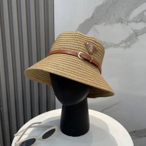 prada普拉达 草帽 名媛风盆帽 高级细草制作 高端定制 头围57Cm