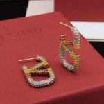 编号Ved0219中号 Valenti*O最新款彩钻耳钉 一致Zp黄铜材质