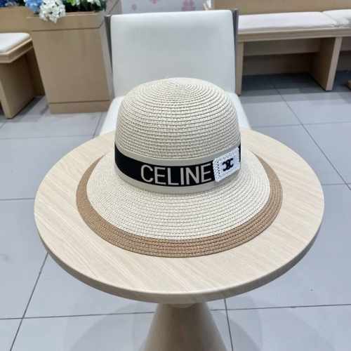 塞琳Celine新款草帽，草拼色名媛高级定制，