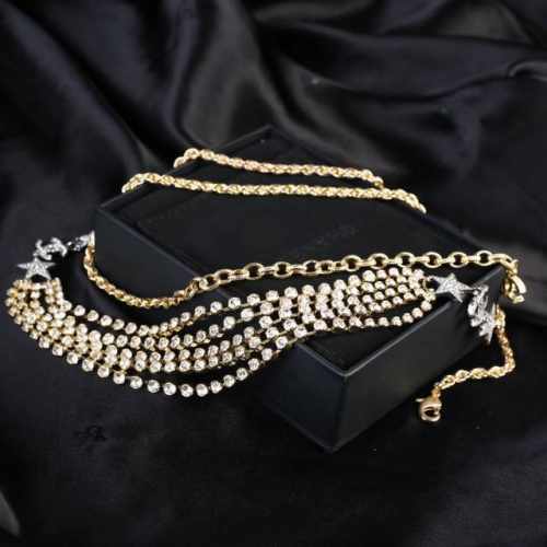 Chanel新品 水钻珍珠多层腰链 原版一致黄铜材质
