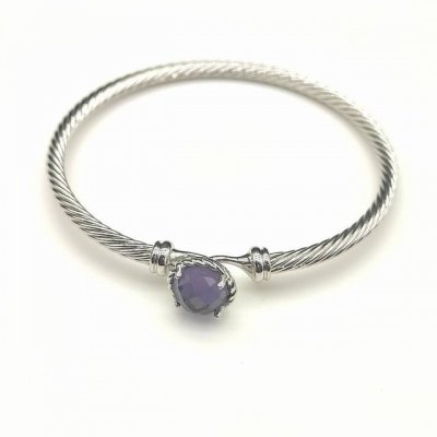David Yurman 3Mm紫钻主人手镯 有17Cm和19Cm两个尺寸 建议适合佩戴的手围15-18Cm 编号Dysz-151 Dysz-152