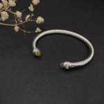 David Yurman 5Mm镶嵌石黄钻头手镯 建议适合佩戴的手围15-20Cm 编号Dysz-055