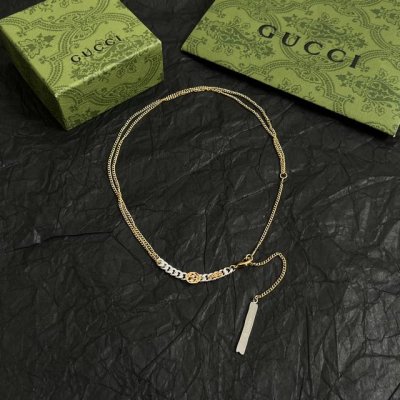 gucci 项链，明亮式切割工艺使表面抛光非常靓丽360度绚丽夺目 方方面面都很到位整体设计简约。