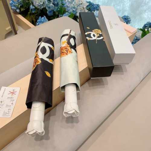 Chanel 香奈儿 新款玫瑰花头柄三折自动折叠晴雨伞 选用台湾进口Uv防紫外线伞布 原单代工级品质.