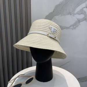 prada普拉达 草帽 名媛风盆帽 高级细草制作 高端定制 头围57Cm