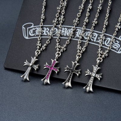 一直在热卖 Chrome Hearts 克罗心 经典十字架套链 男女款镶钻项链 下单备注颜色 长60厘米