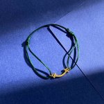 Df80 38 42 Tfn蒂芙妮tiffany精致时尚金色光面双t微笑型可调节伸缩红绳手绳 16个色