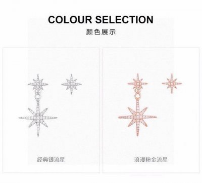 Apm Monaco不对称银镶晶钻流星耳环、 玫瑰金、白金色都璀璨闪耀双流星不对称设计浪漫灵动 ，无论是日常外出或是出席正式晚宴 都可以满足不同的搭配。