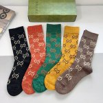 配包装 一盒5双 Gucci 古奇 Ins超火爆长筒袜 纯棉面料 潮人必备 经典双G字母 个性时尚百搭款